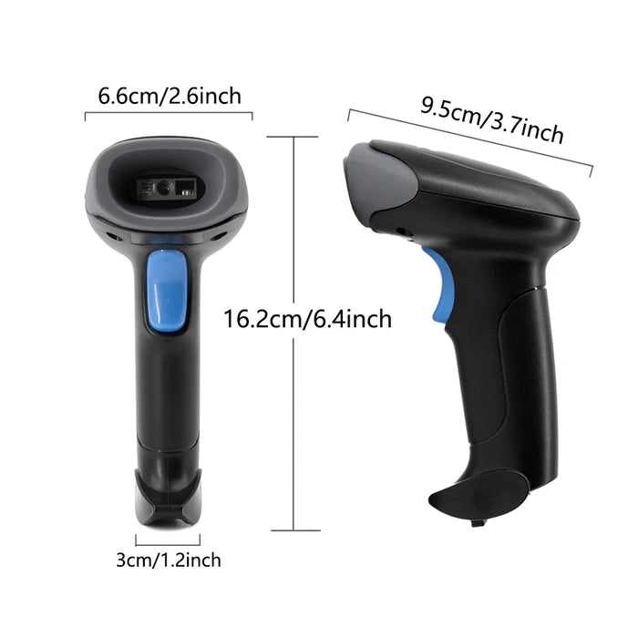 U20 Bluetooth/Wired 1D & 2D Handheld Barcode Scanner – Portable CMOS QR Reader
