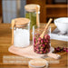 Airtight Glass Jars with Bamboo Lids & Spoons — 18oz (>501ml) — Pack of 1/2/3/4 — Transparent Food Storage for Spices, Beans & Tea
