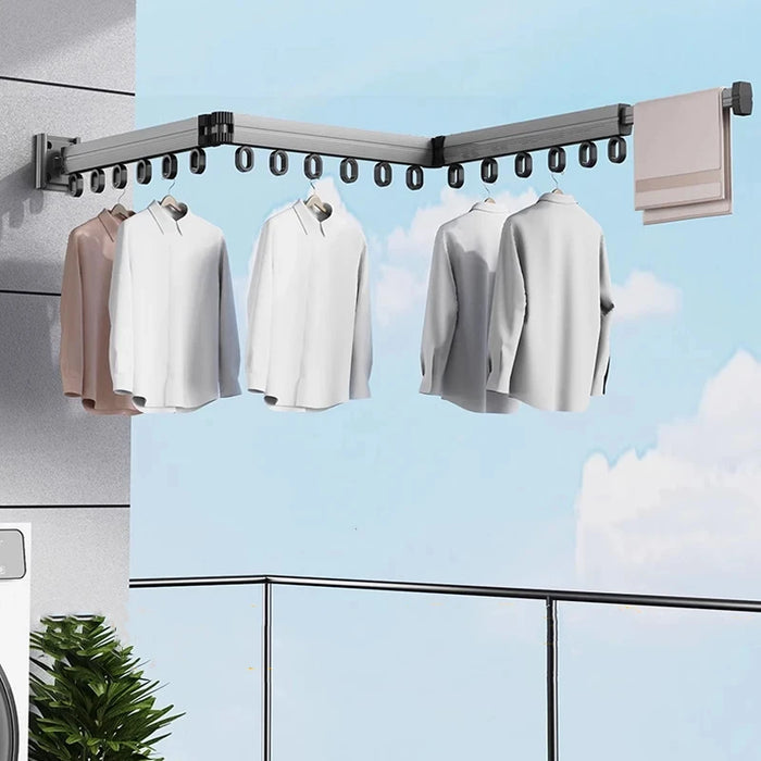 Retractable Wall-Mounted Clothes Hanger — Aluminium Folding Drying Rack