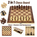 3-in-1 Travel Board Game Set – Chess, Checkers & Backgammon with Dice