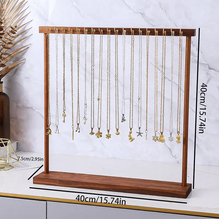 Solid Wood Jewellery Display Stand – Countertop Necklace, Earring & Bracelet Rack