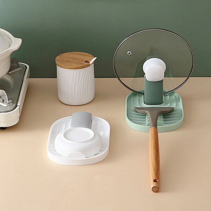 Nordic Style Pot Lid & Spoon Holder — Foldable Heat‑Resistant Rack (1 or 2pcs)