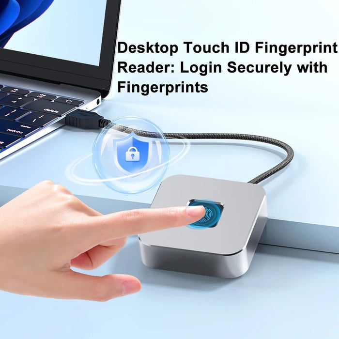 USB Fingerprint Reader for Windows Hello — 1.5m Braided Cable (Windows 11/10)