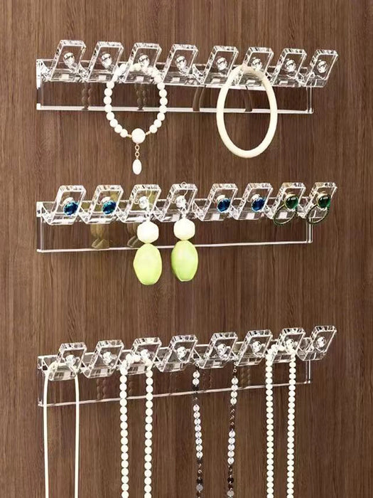 Necklace Storage Rack — 3/6/12/18pcs Wall-Mounted Anti-Tangle Jewellery Display with 8 Hooks