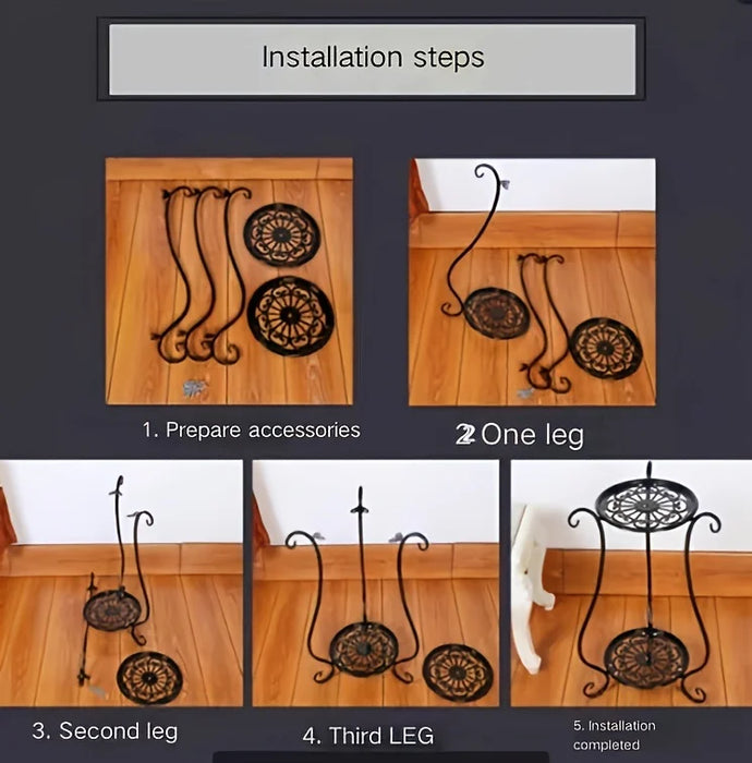 Double-Layer Metal Plant Stand — Multi-Layer Floor Display (1 pack)