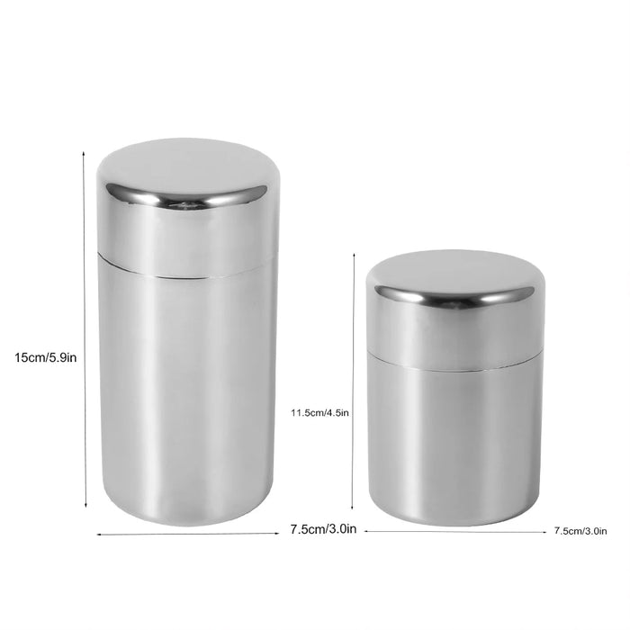Stainless Steel Tea & Coffee Canisters — 304 Kitchen Storage Tins (S & L)
