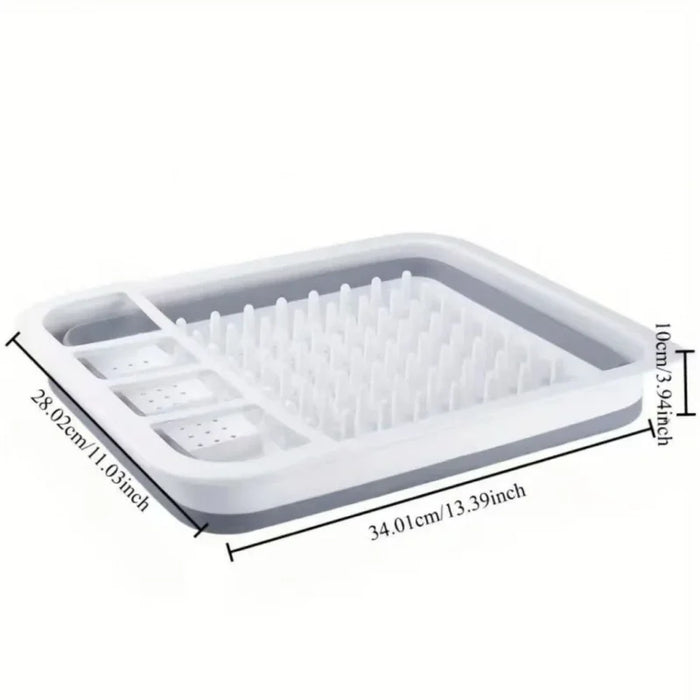 Large Plastic Dish Rack with Utensil Holder — Lightweight Drainer for Home, RV & Small Spaces