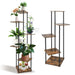4/5/6-Tier Metal and Wood Plant Stand — Indoor & Outdoor Corner Display