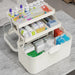 Large Capacity Foldable Medicine Storage Box with Clear Lid — Modern White Plastic Organiser