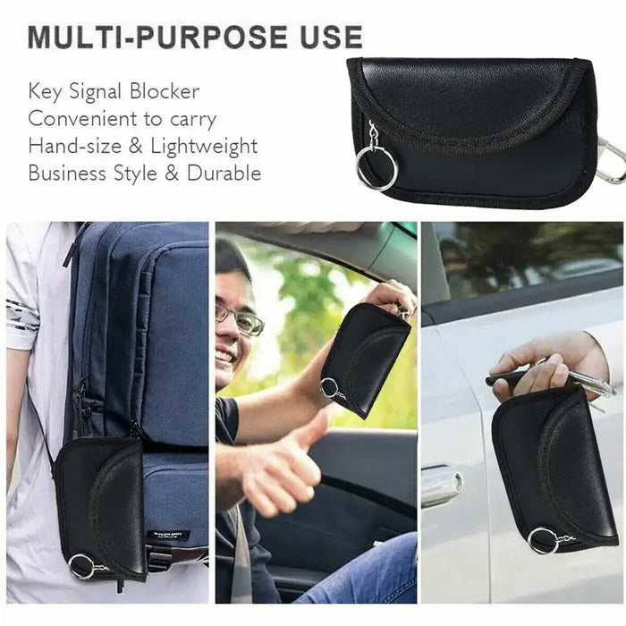 Car Key Signal Blocker Faraday Pouch – Dual-Pocket Key Fob Case