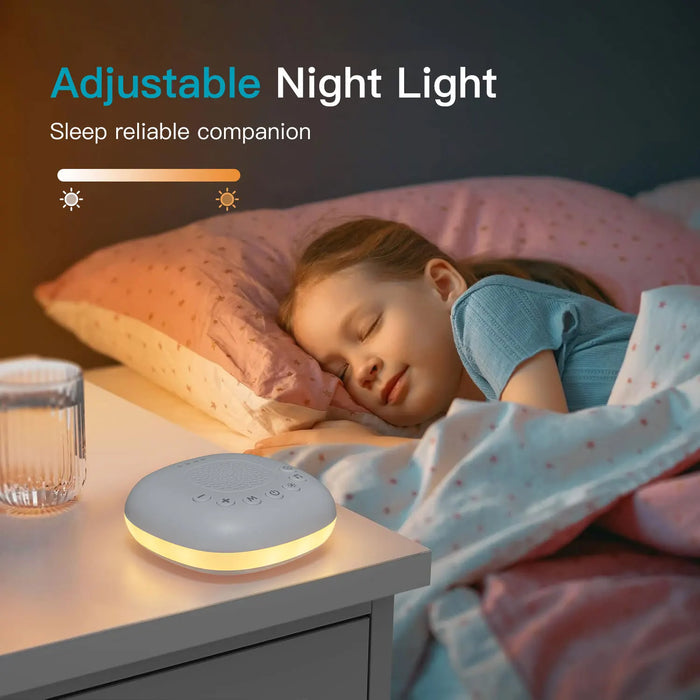 White Noise Sound Machine with 24 Soothing Sounds & Rechargeable Night Light — Sleep Aid for Babies, Kids & Adults