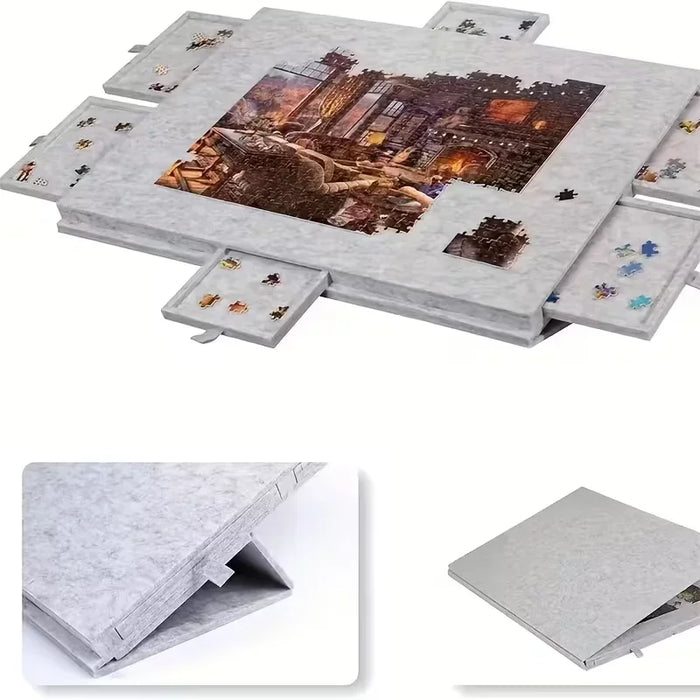 Tilting Puzzle Board with Stand and Cover — Portable 1000‑Piece Jigsaw Table with 6 Drawers