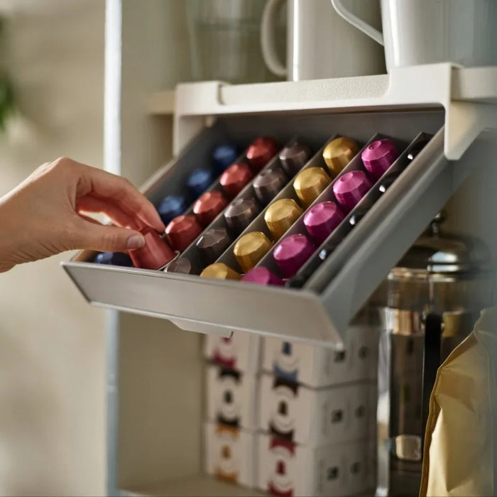 Coffee Capsule & Tea-Bag Drawer Organiser — No-Punch Space-Saving Storage