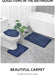 Three‑Piece Stone‑Pattern Microfibre Bathroom Mat Set — Water‑Absorbent & Non‑Slip