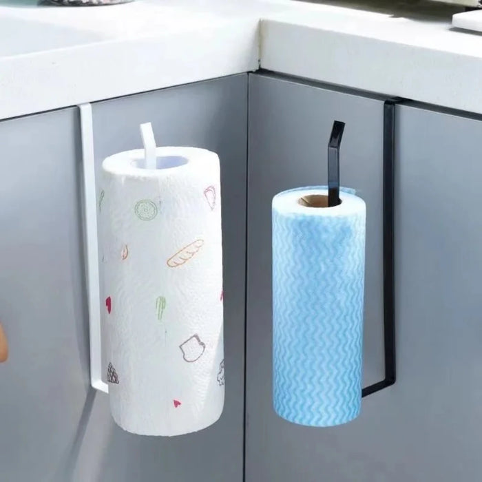 No-drill Cabinet Hanger Paper Towel & Toilet Roll Holder – Iron Wall/Cabinet Storage