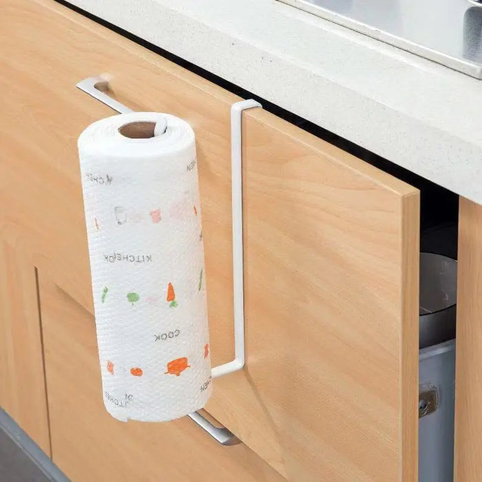 No-drill Cabinet Hanger Paper Towel & Toilet Roll Holder – Iron Wall/Cabinet Storage