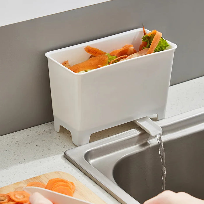 Kitchen Waste Bin with Filter for Food Residue and Soup — Sink-side Recycling Bucket