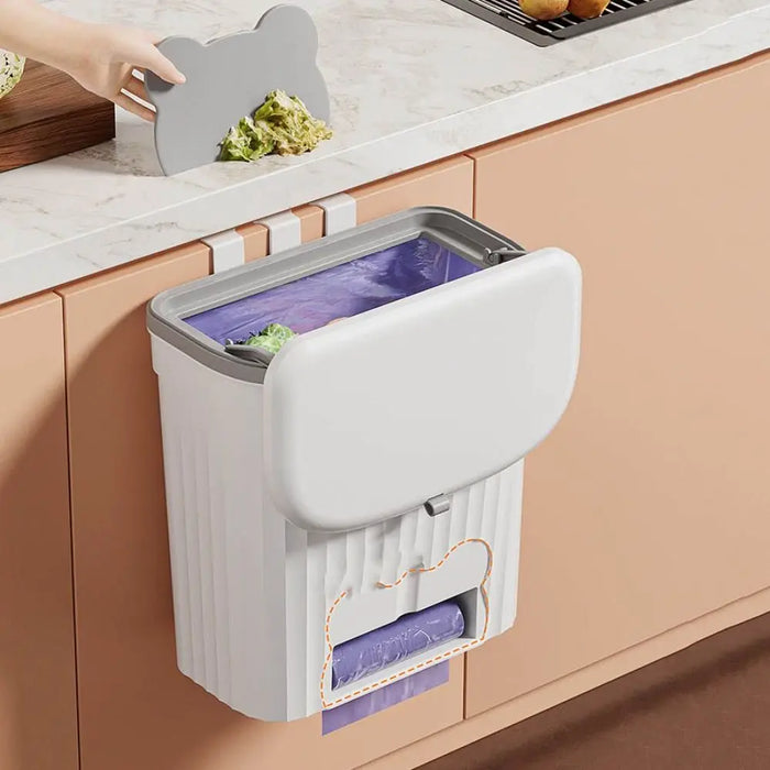 Cabinet Compost Bin with Lid — 6L or 10L, Wall‑Mount or Free‑Standing