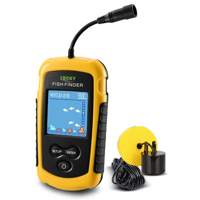 Portable Colour LCD Fish Finder – 100m Depth, Wired Sonar