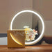 Touch Alarm Clock Night Light — 3-Level Dimmable Table Lamp with White Noise (Wood Colour)