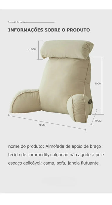 Headboard Sofa Cushion — Supportive Backrest Pillow for Reading, Medium–High Softness