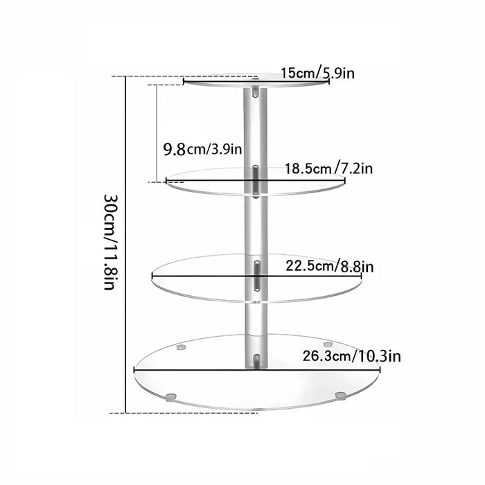 Clear Acrylic Round Cupcake Stand — 3/4/5 Tier Dessert Display