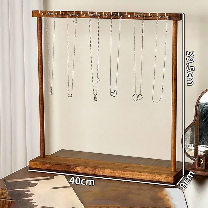 Solid Wood Jewellery Display Stand – Countertop Necklace & Bracelet Rack