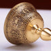 Copper Buddhist Candlestick with Bronze Finish — Dragon & Phoenix Inlay