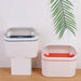 Mini Desktop Compost Bin – Hanging Countertop Rubbish Bucket (Orange / Navy)