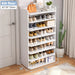 5/7/8-Tier Freestanding Shoe Rack — White MDF Organiser for Entryway