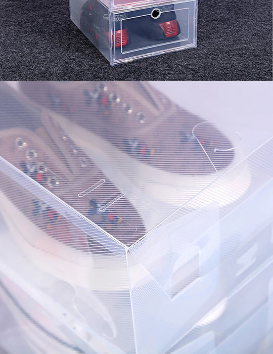 Transparent 6-Pack Shoe Storage Boxes — Thickened, Foldable, Dustproof & Stackable