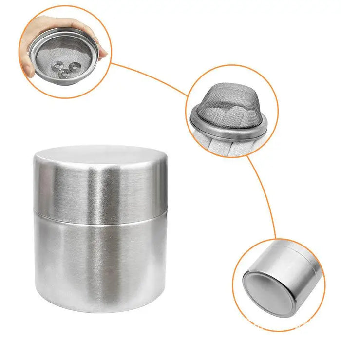 304 Stainless Steel Matcha Jar with 40‑Mesh Sieve — Airtight Tea & Powder Canister
