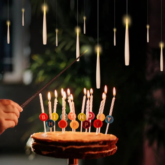 10/12 LED Floating Flameless Candles with Magic Wand Remote