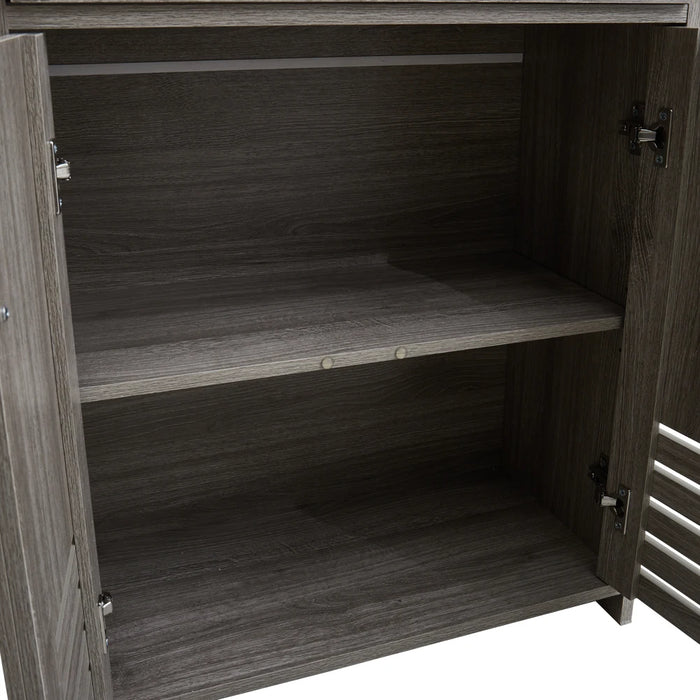 Modern Wooden Freestanding Bathroom Cabinet - Grey Oak, 60 x 30 x 85cm