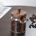 Glass Food Storage Jars with Wooden Lids & Scoop — Airtight Sealed Canisters for Sugar, Coffee, Candy
