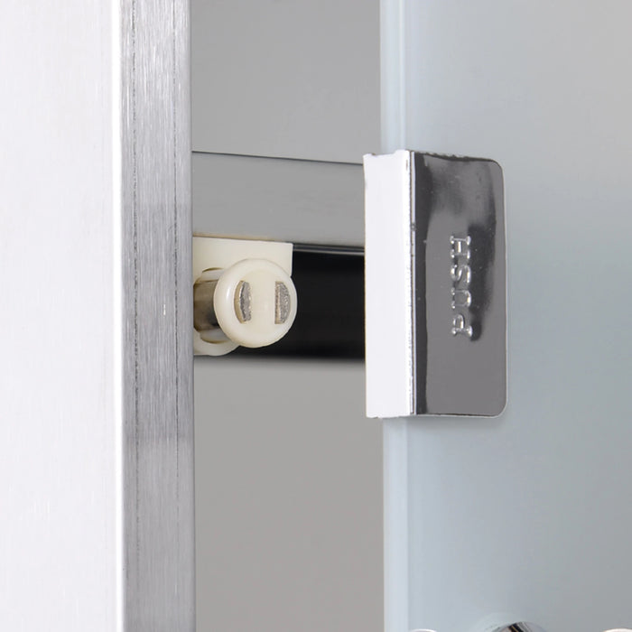 Lockable Wall‑Mounted Medicine Cabinet with Safety Glass Door, Silver, 48cm