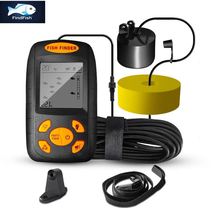 Portable Sonar Fish Finder – Handheld Fishfinder with 100m Depth & Backlit LCD
