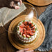 Wooden Cake Stand with Transparent Dome — Dessert Plate & Cupcake Display (Turntable)