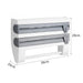 Wall-Mounted Wrap Dispenser with Cutter — Grey ABS, 39 x 24 x 10 cm
