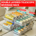 Expandable 2‑Tier Can Storage Rack – Transparent Double‑Layer Fridge Stacker