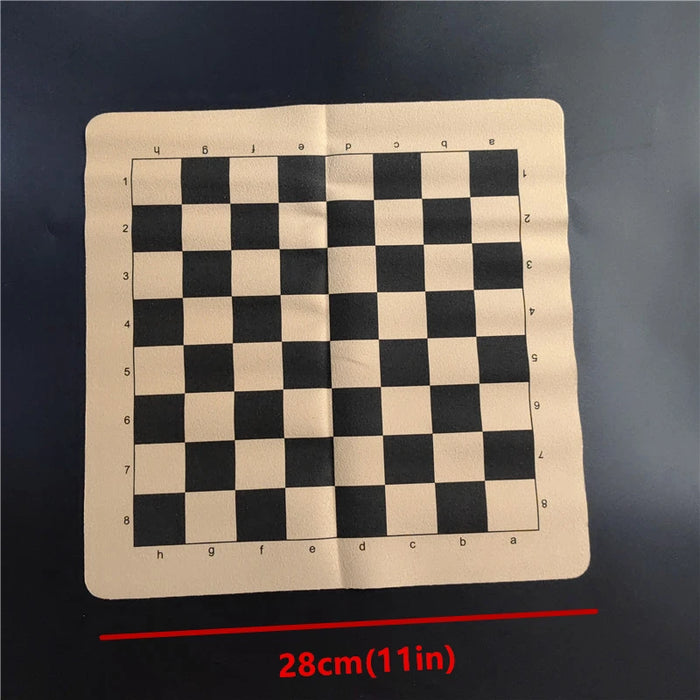 Imitation Qing Bing Chess Set — Resin Pieces on Leather Board, 28×28 cm (11 inch)