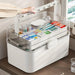 Large Capacity Foldable Medicine Storage Box with Clear Lid — Modern White Plastic Organiser