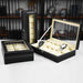 PU Leather Watch Display Box — 10 or 12-Slot Glass-Top Case