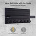 Wood Wall-Mounted Key & Mail Holder with 7 Hooks and Shelf