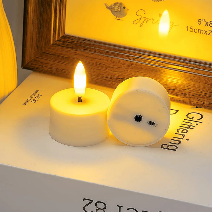 Rechargeable Flameless LED Tea Lights with Remote & Timer — 3D Flicker