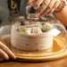 Wooden Cake Stand with Transparent Dome — Dessert Plate & Cupcake Display (Turntable)