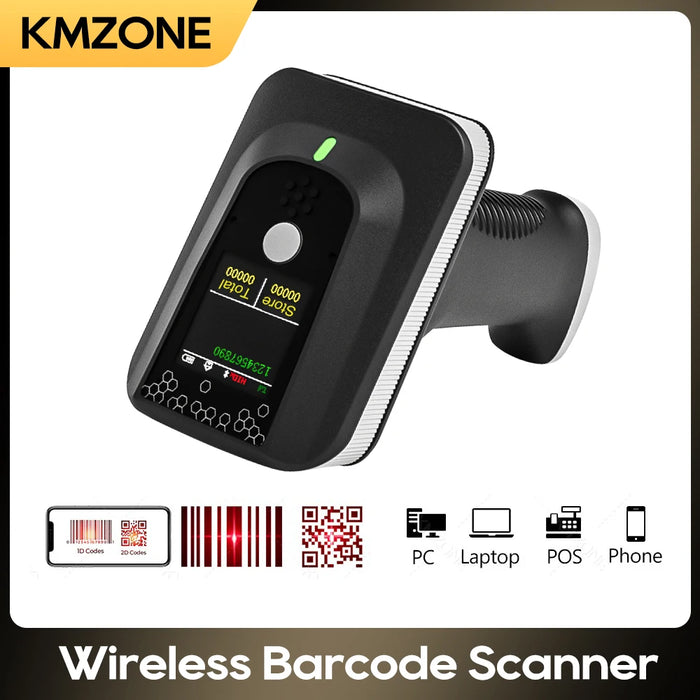 1D/2D Wireless Barcode Scanner – Bluetooth & 2.4G Handheld (LCD option)