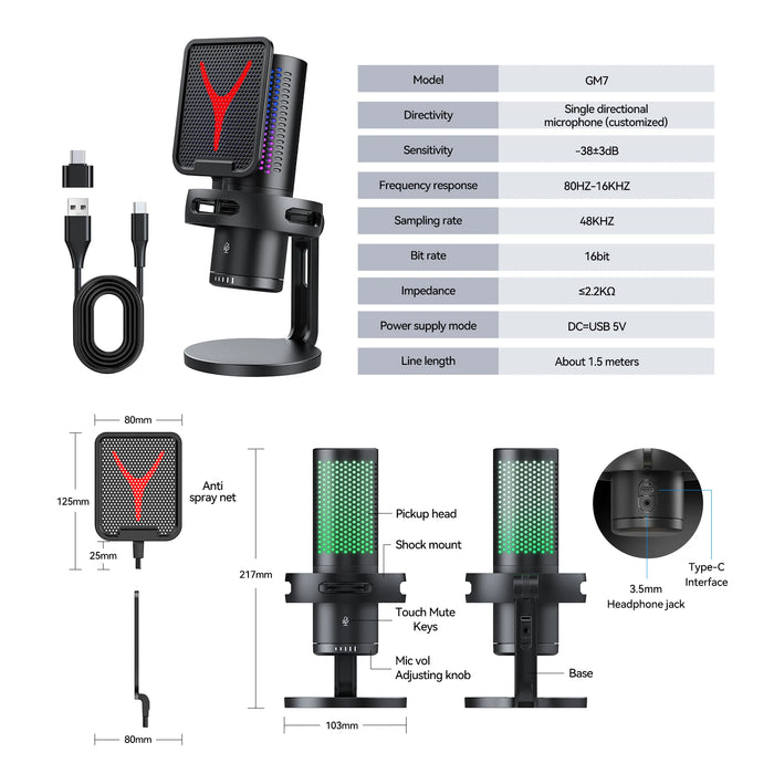 USB Condenser Microphone Kit for PC & Laptop — Desktop Streaming, Podcasting and Gaming