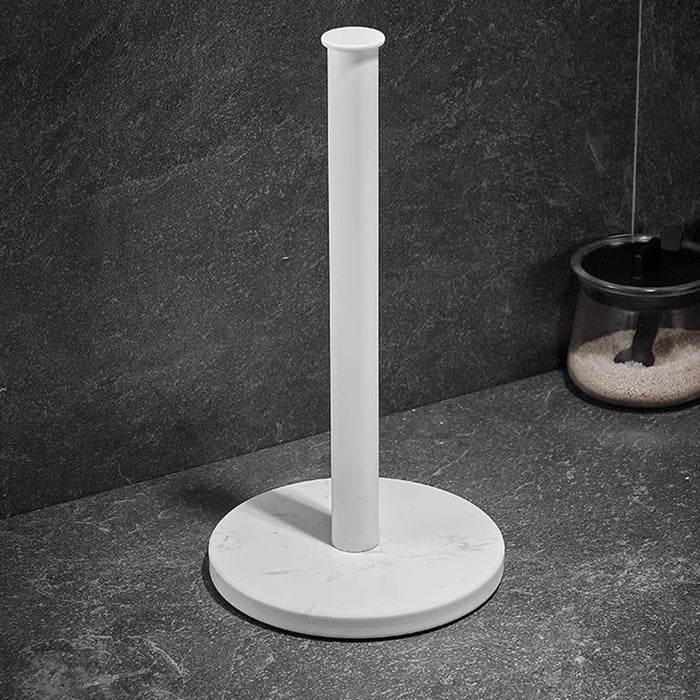Nordic Marble & Space Aluminium Paper Towel Holder — Vertical Kitchen Roll Stand (Black, White, Gold)