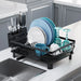 Countertop Dish Drainer with Drainboard & Utensil Organiser — Wrought Iron, Single-Layer (White/Black)